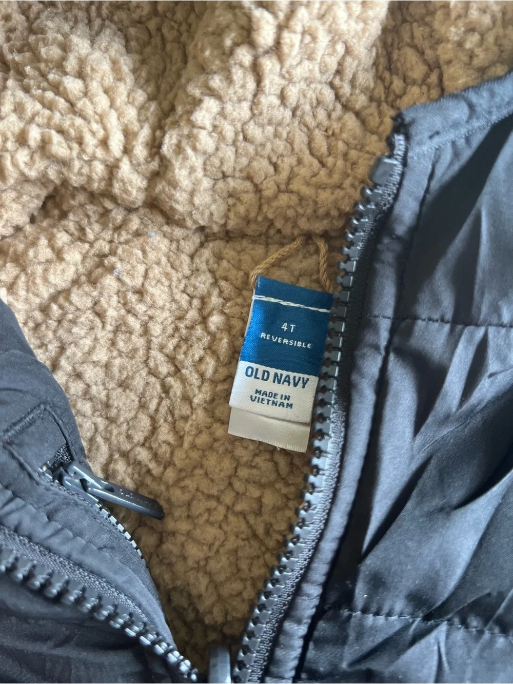 Reversible toddler boy coat